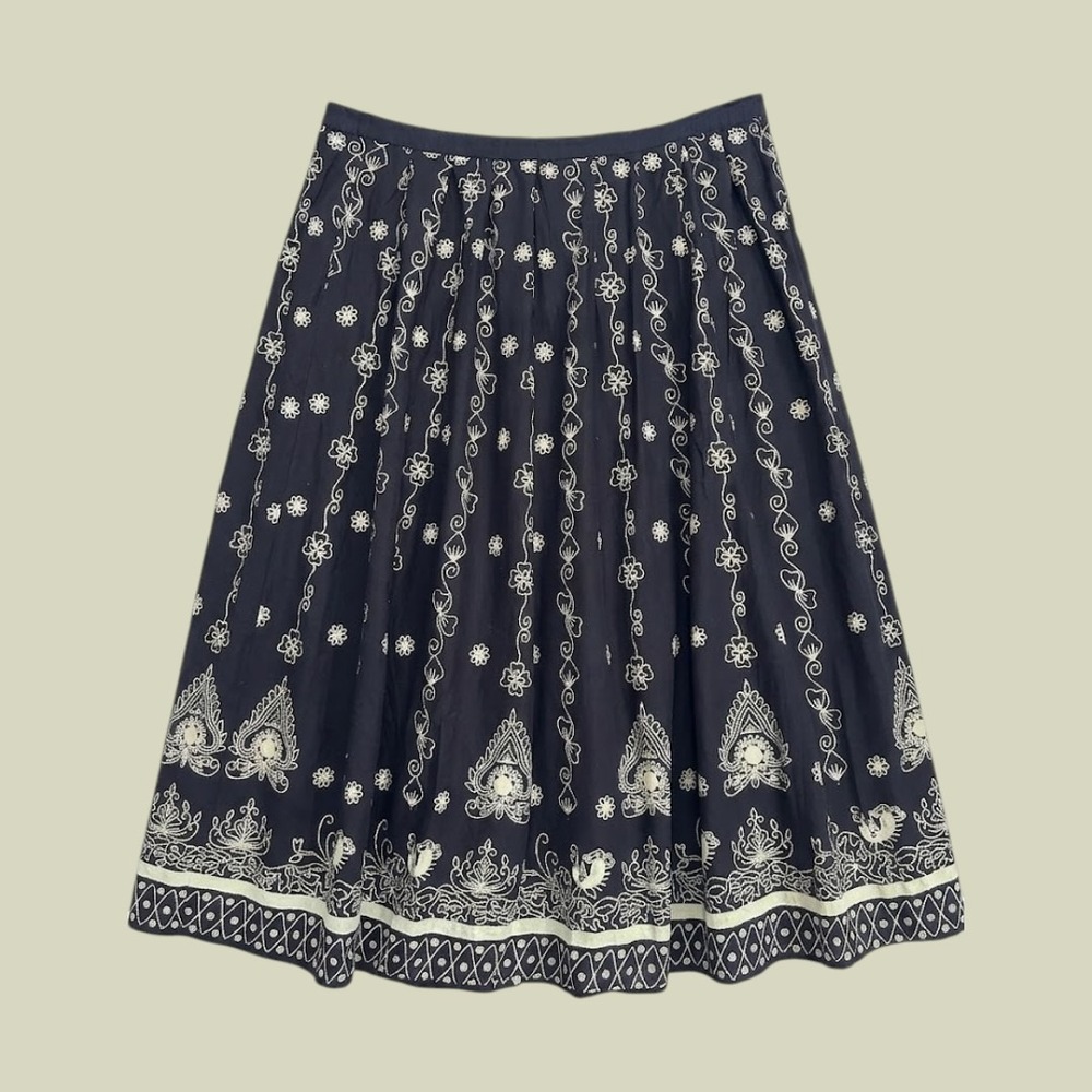 Cotton Midi Skirt Side Zipper Plus Size xxlarge Indie Boho Summer